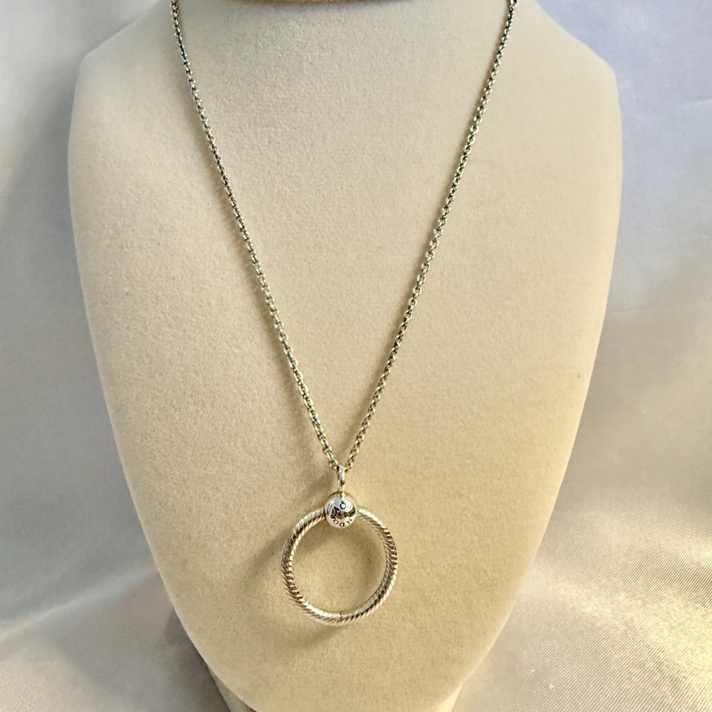 Pandora Silver Necklace with Open Circle Pendant